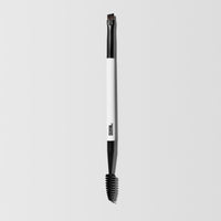Front view of Makeup By Mario's E7 Dual-Ended Eyebrow Brush