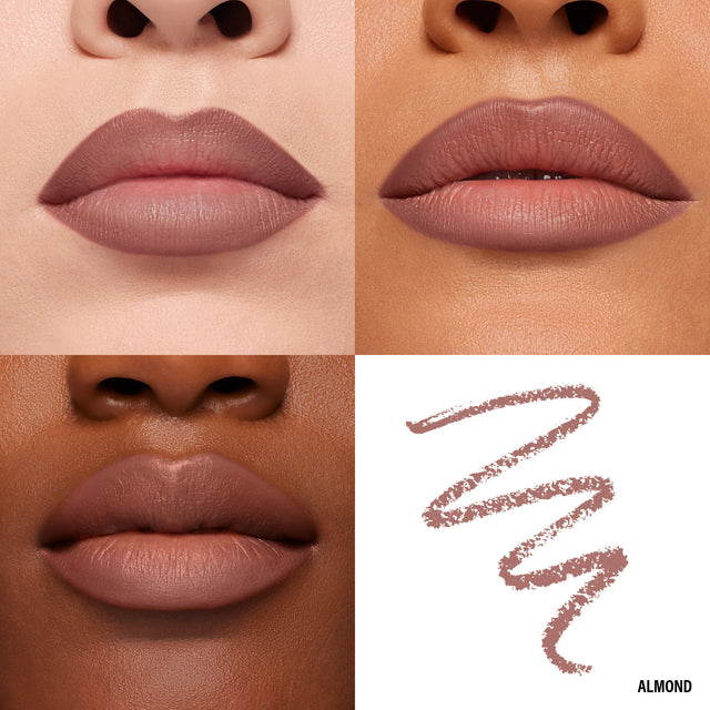 Lip Macros of Makeup By Mario's Ultra Suede® Sculpting Lip Pencil in shade Almond (Light Caramel Brown)