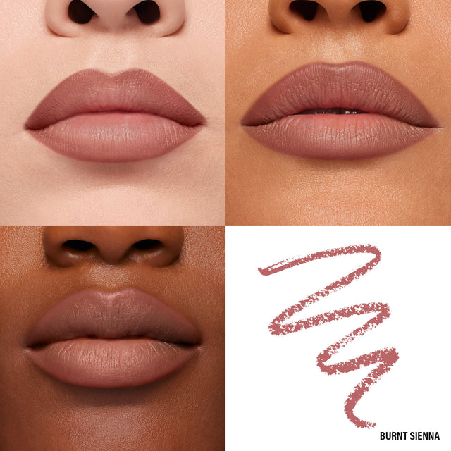 Lip Macros of Makeup By Mario's Ultra Suede® Sculpting Lip Pencil in shade Burnt Sienna (Soft Terracotta)