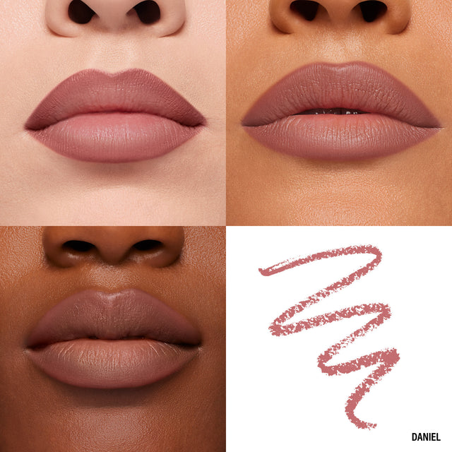 Lip Macros of Makeup By Mario's Ultra Suede® Sculpting Lip Pencil in shade Daniel (Warm Spiced Brown)
