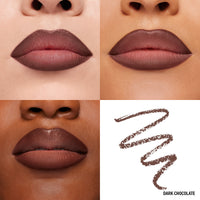 Lip Macros of Makeup By Mario's Ultra Suede® Sculpting Lip Pencil in shade Dark Chocolate (Deep Cocoa Brown)