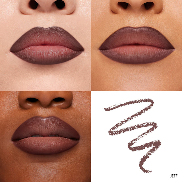 Lip Macros of Makeup By Mario's Ultra Suede® Sculpting Lip Pencil in shade Jeff (Intense Deep Brown)