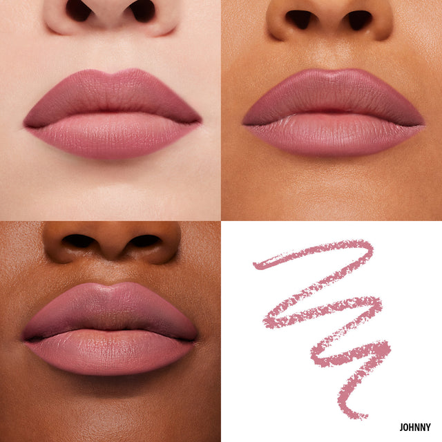 Lip Macros of Makeup By Mario's Ultra Suede® Sculpting Lip Pencil in shade Johnny (Muted Rose Pink)