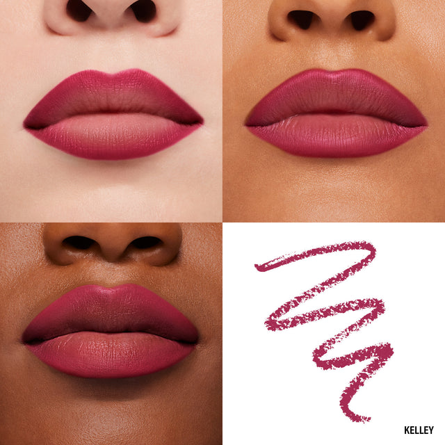 Lip Macros of Makeup By Mario's Ultra Suede® Sculpting Lip Pencil in shade Kelley (Rich Wine Bordeaux)