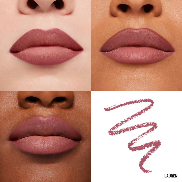 Lip Macros of Makeup By Mario's Ultra Suede® Sculpting Lip Pencil in shade Lauren (Rich Mauve)