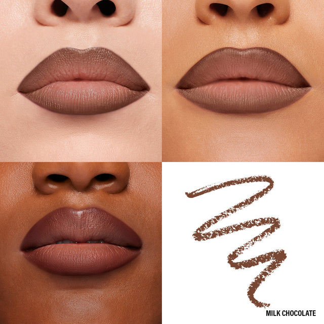 Lip Macros of Makeup By Mario's Ultra Suede® Sculpting Lip Pencil in shade Milk Chocolate (Soft Milky Brown)