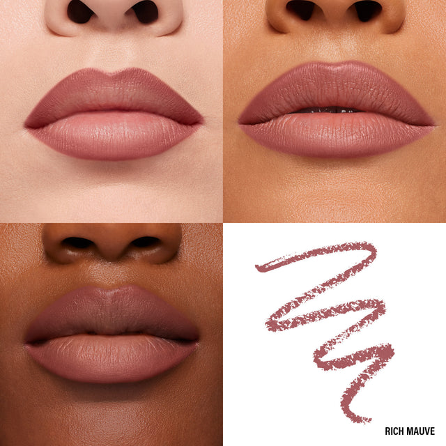 Lip Macros of Makeup By Mario's Ultra Suede® Sculpting Lip Pencil in shade Rich Mauve (Spiced Mauve)