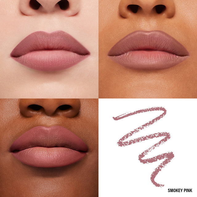 Lip Macros of Makeup By Mario's Ultra Suede® Sculpting Lip Pencil in shade Smokey Pink (Dusty Nude Pink)