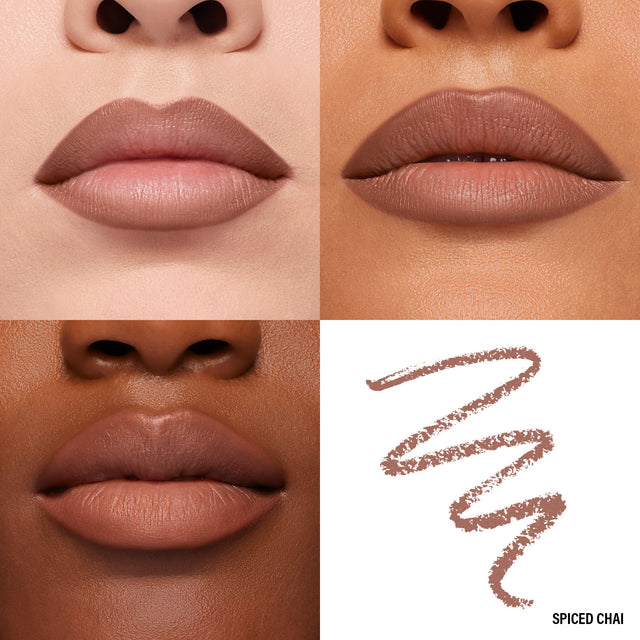 Lip Macros of Makeup By Mario's Ultra Suede® Sculpting Lip Pencil in shade Spiced Chai (Neutral Medium Brown)