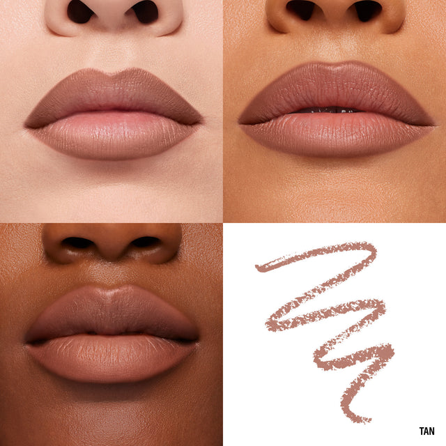 Lip Macros of Makeup By Mario's Ultra Suede® Sculpting Lip Pencil in shade Tan (Beige Camel Nude)