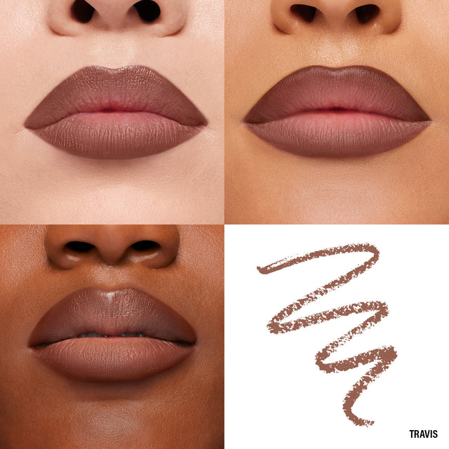 Lip Macros of Makeup By Mario's Ultra Suede® Sculpting Lip Pencil in shade Travis (Milk Chocolate Brown)
