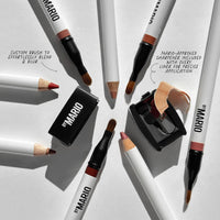 Product Education for Makeup By Mario's Ultra Suede® Sculpting Lip Pencil. Precision dual-ended lip liner defines, sculpts, and limitlessly shapes the lips