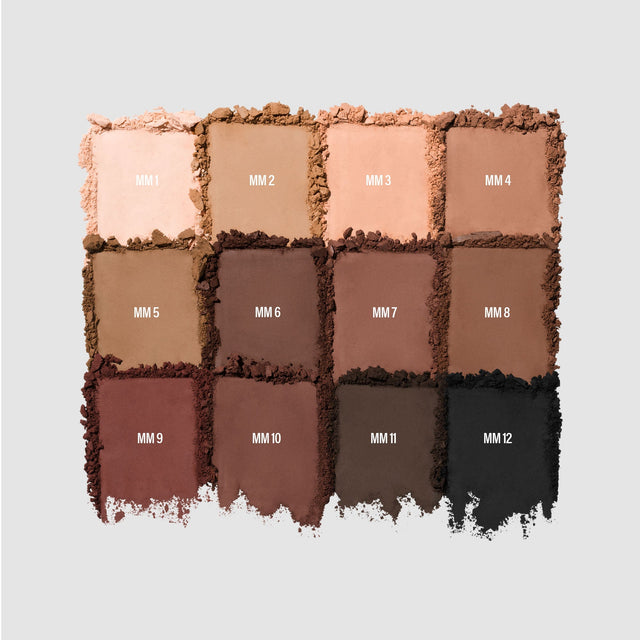 Image showcasing all 12 shades of the Master Mattes® Eyeshadow Palette: The Original.