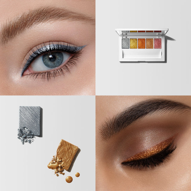 A quad showing two females each wearing one shade from Master Metals® Eyeshadow Palette.