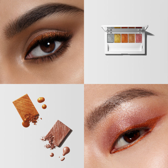 A quad showing two females each wearing one shade from Master Metals® Eyeshadow Palette.