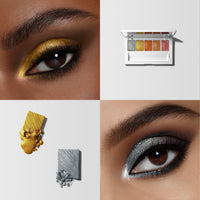 A quad showing two females each wearing one shade from Master Metals® Eyeshadow Palette.