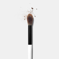 Makeup By Mario's Ef2 Blending Eye and Face makeup brush with eyeshadow on it. 
