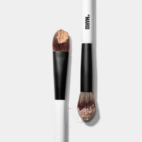 Makeup By Mario's EF1 Dual-Ended brush with powder on one end and cream makeup on the other end. 