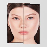 Before and after image of a female using the Master Blade® Brow Pencil in shade Light Brunette.
