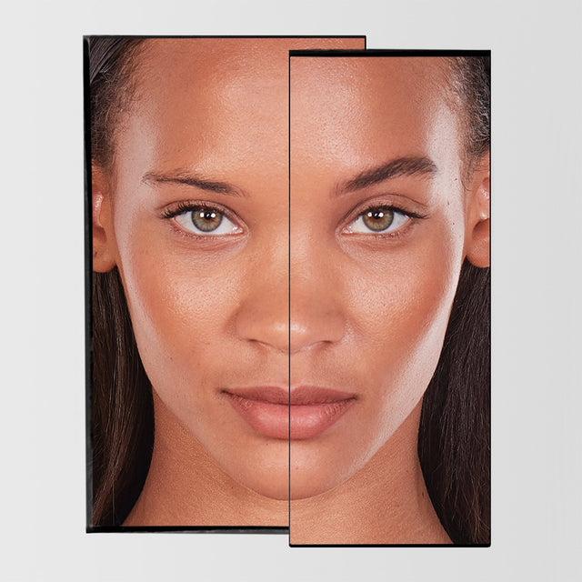 Before and after image of a female using the Master Blade® Brow Pencil in shade Classic Brunette.