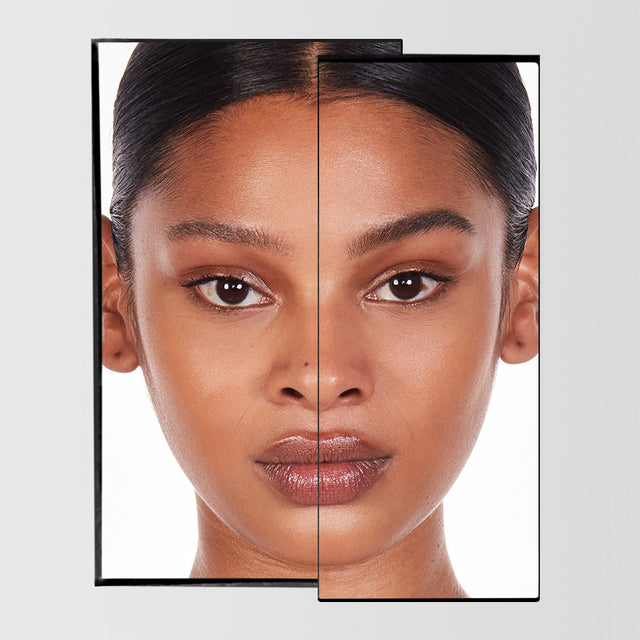 Before and after image of a female using the Master Blade® Brow Pencil in shade Brown Black.